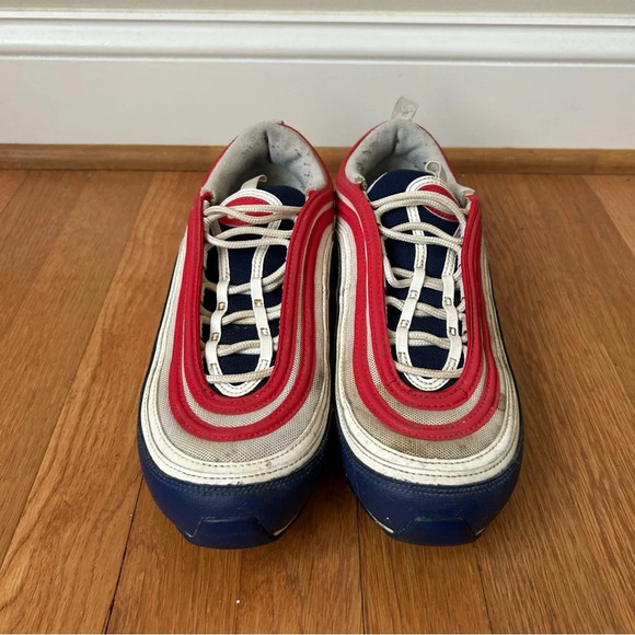 Nike Air Max 97 USA Red White Blue Patriotic Athletic Sneakers Men’s Size 10 - Picture 2 of 7